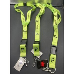 Pittsburgh Pirates MLB Neon Green Lanyard Keychain Aminco Detachable Buckle NWT